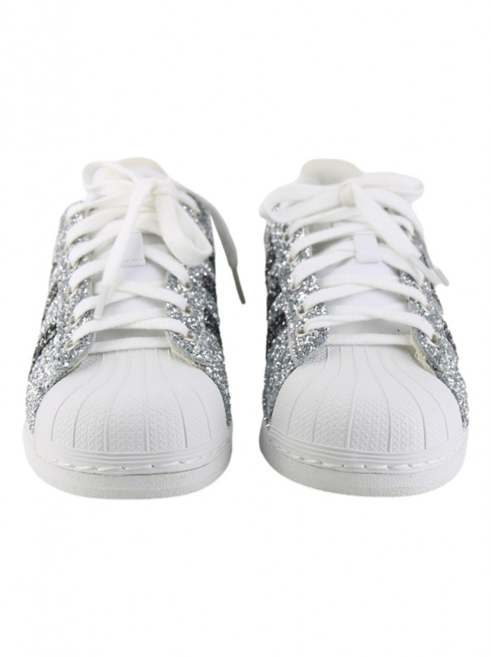 Adidas superstar 2025 glitter prata