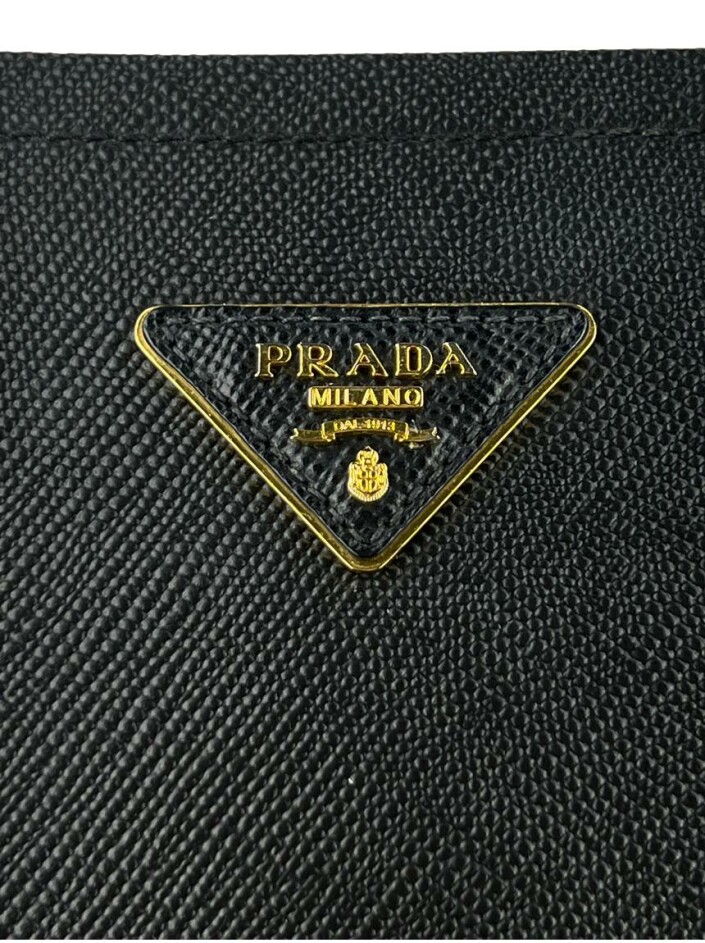 Bolsa Prada Double Medium Saffiano Preto Original - ABLM1 | Etiqueta Única