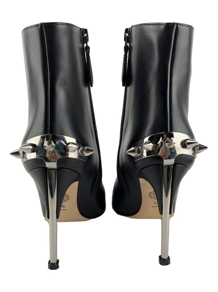 Bota Alexander McQueen Spikes Couro Preta Original ABMG4 Etiqueta Única
