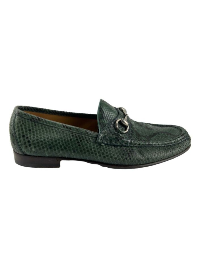 Loafer Gucci Python Horsebit Verde Original - AALU2 | Etiqueta Única