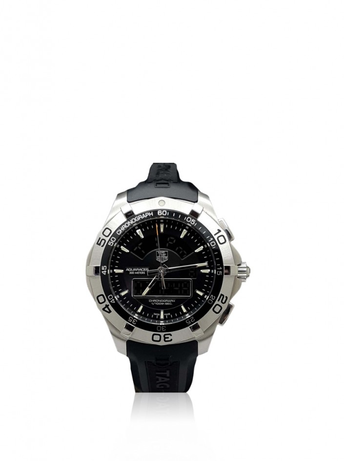 Rel gio Tag Heuer Aquaracer Black Dial Quartzo Prateado