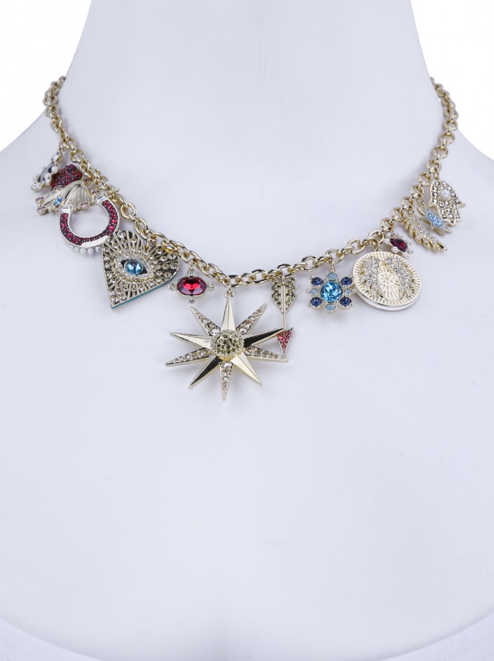 LUCKY GODDESS CHARMS スワロフスキー ネックレス ゴールド スワロフスキー ゴールド ネックレス LUCKY CHARMS GODDESS