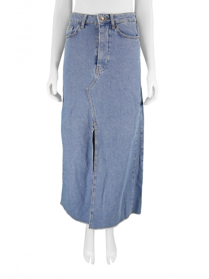 Saia Zara Jeans Longa CHK321 Original Etiqueta Única