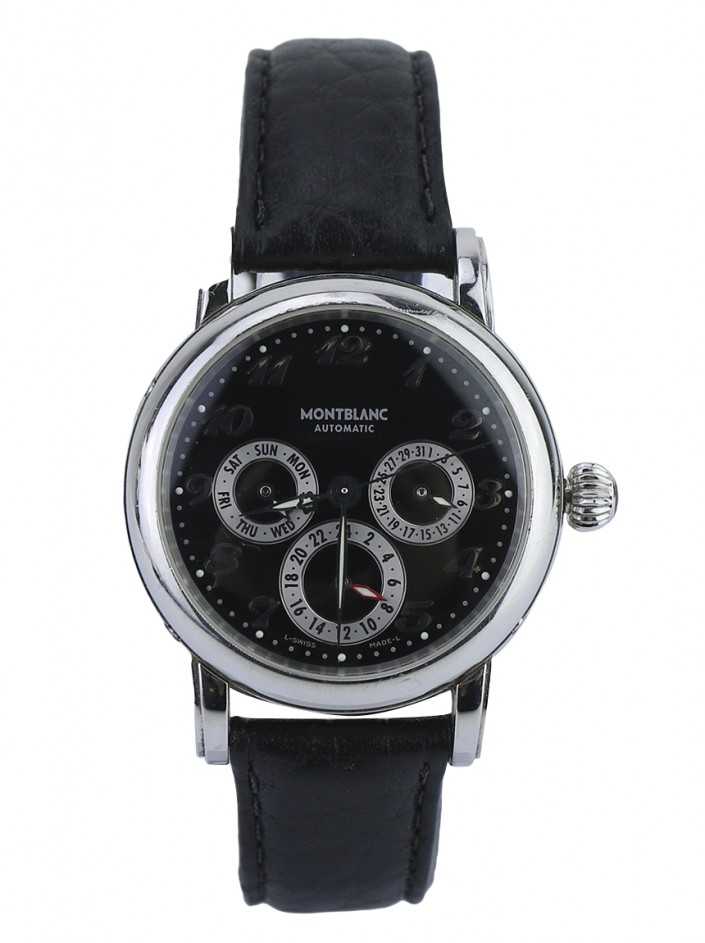 Montblanc Meisterstuck 7018 クロノグラフ 腕時計 Relógio Montblanc Meisterstuck 7018 Preto - JAN48 Original