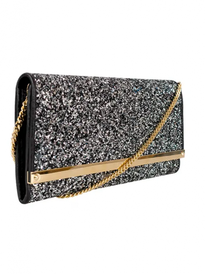 Jimmy choo milla sales glitter clutch