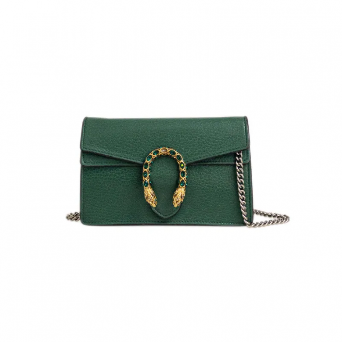 Bolsa Tiracolo Gucci Dionysus Super Mini Couro Verde - AGRZ927