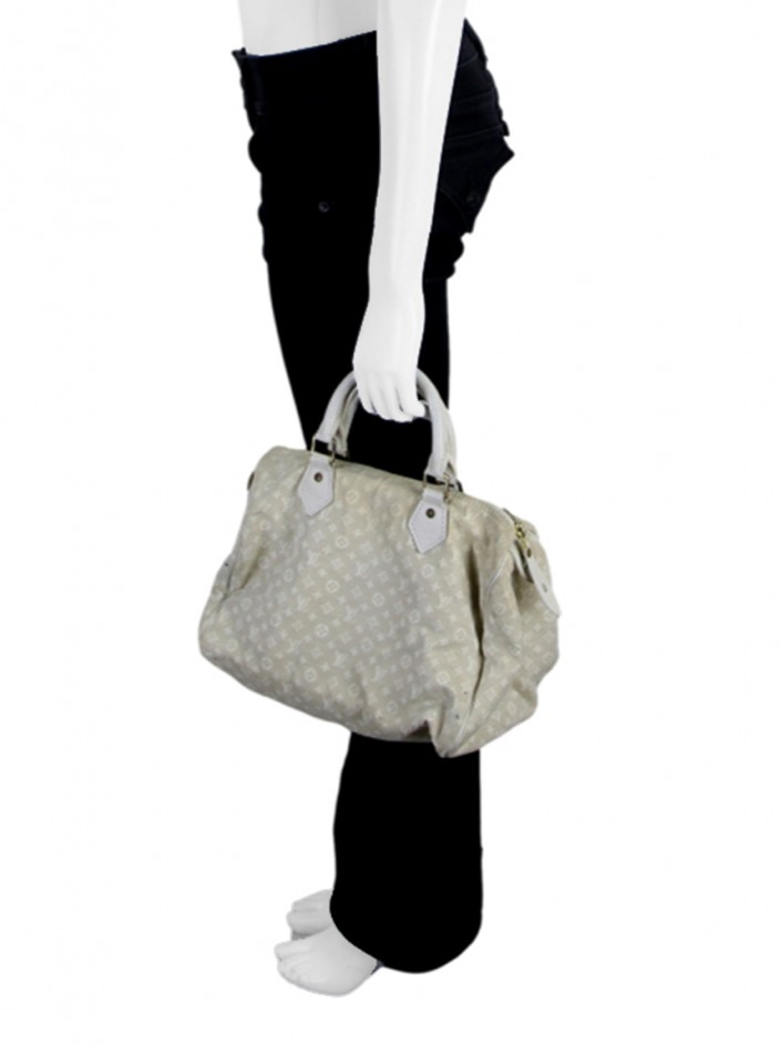 Louis Vuitton Louis Vuitton Speedy 30 White Dune Mini Lin Monogram