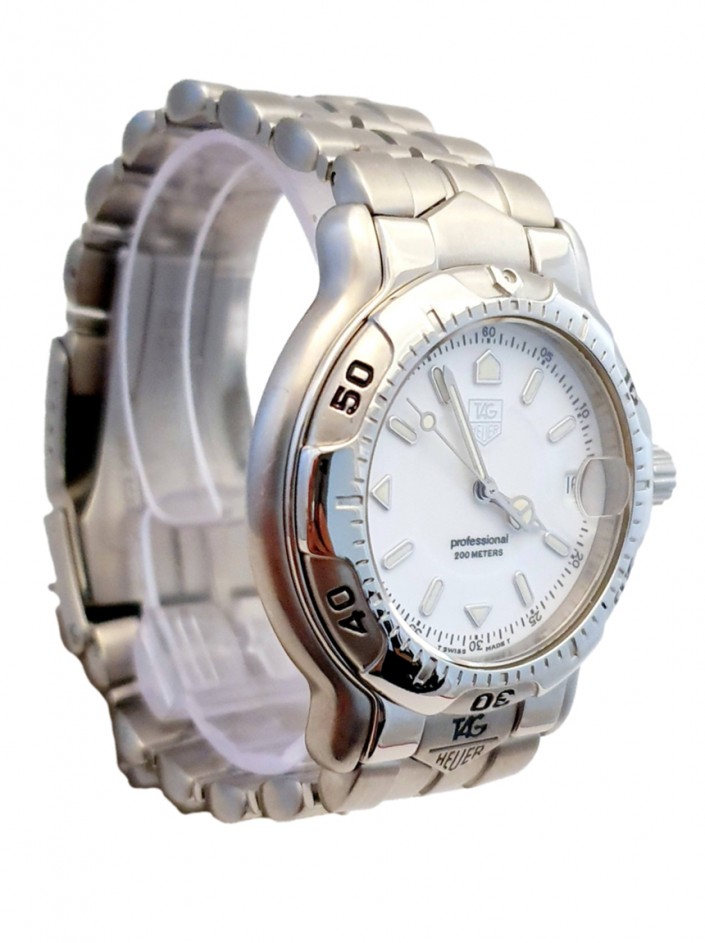 Rel gio Tag Heuer 6000 Quartzo Branco Original REL67 Etiqueta