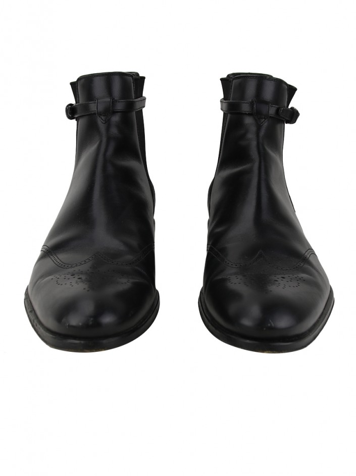 Bota Louis Vuitton Chelsea Couro Preto Masculina Original - KKE2