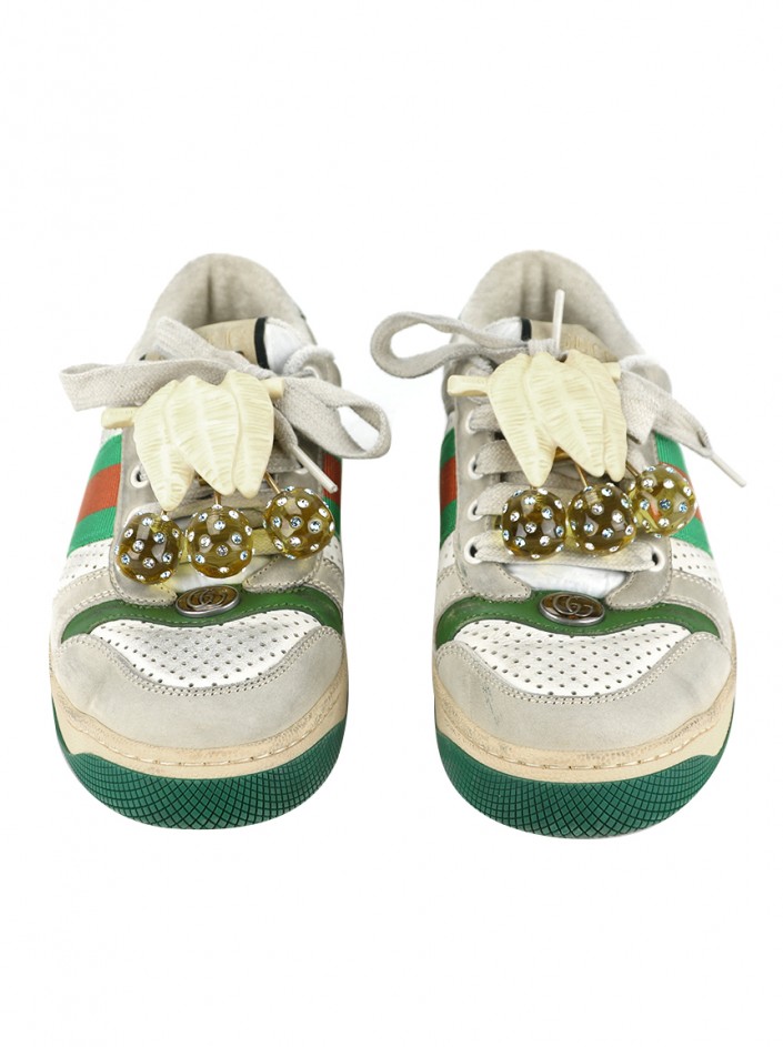 Tênis Gucci Cherry-Embellished Screener - XT37 Original | Etiqueta