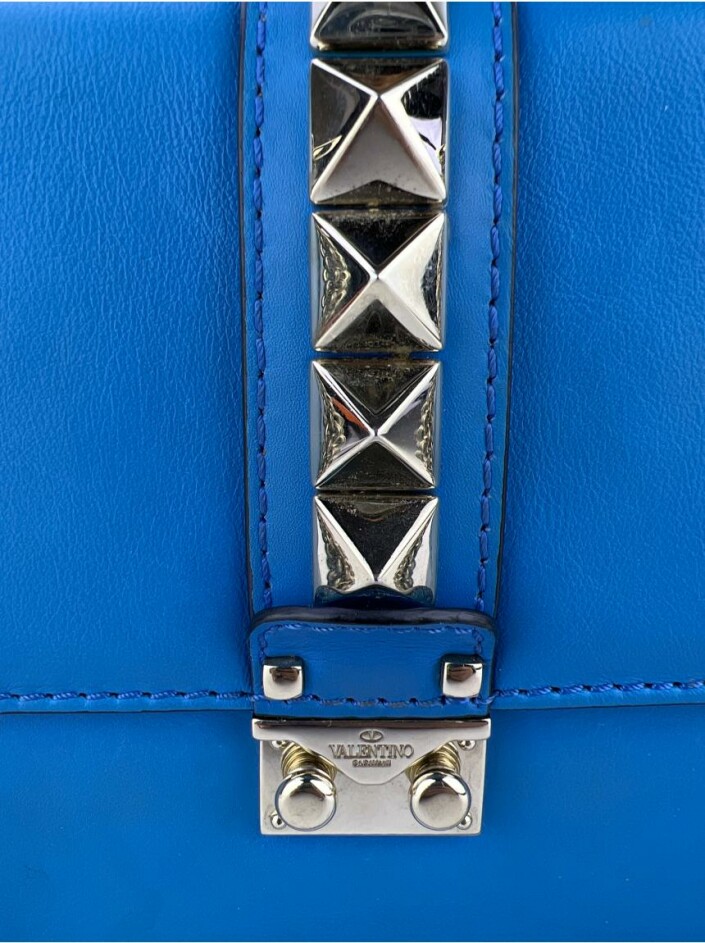 Bolsa Valentino Rockstud Camera Mini Original Azul Feminino