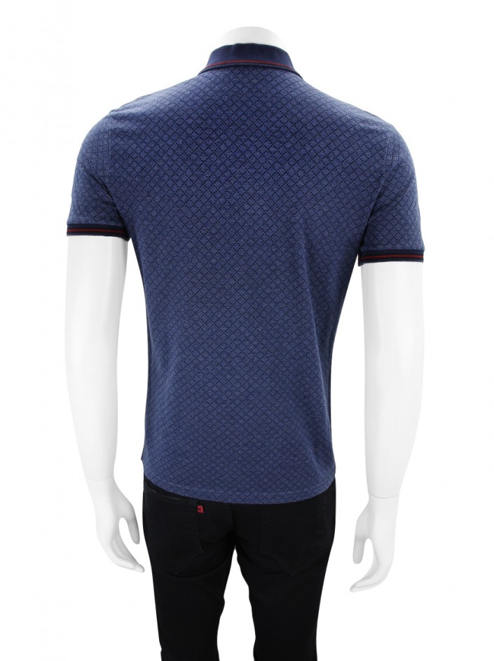 Blusa Gucci Polo Xadrez Azul Masculina - CZB32 Original | Etiqueta Única