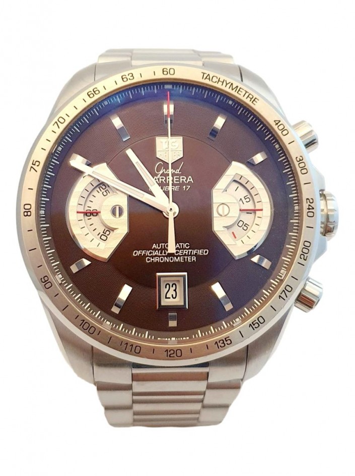 Rel gio Tag Heuer Grand Carrera Calibre 17 Chrono Autom tico Prateado