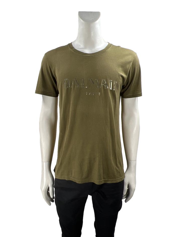 Blusa Balmain Graphic Print T-shirt Verde - EBA281 Original