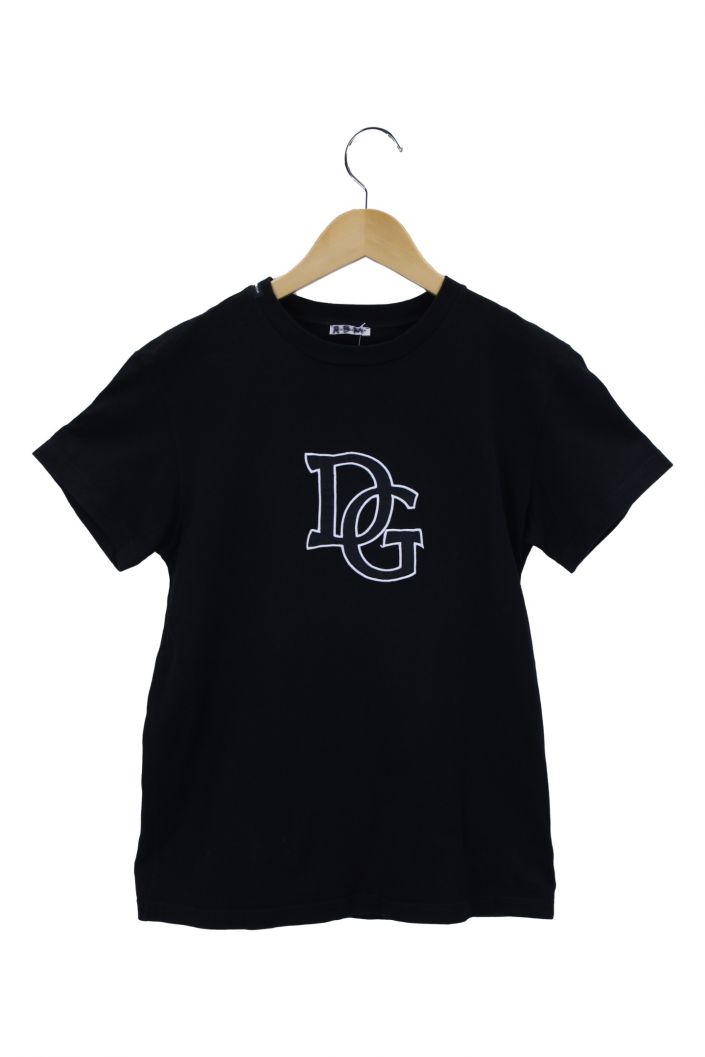 B451-3 D&G DOLCE＆GABBANA JUNIOR スカート 14 Blusa Dolce & Gabbana DG Bordado Preto Infantil - DZB943 Original