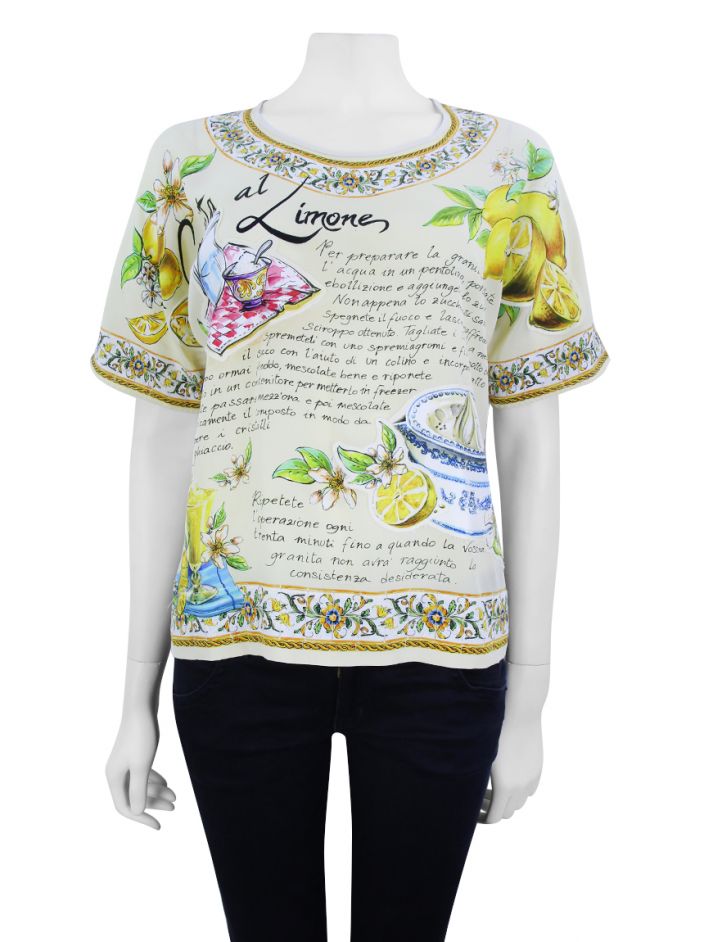 Blusa Dolce Gabbana Seda Granita Al Limone BVU153 Original