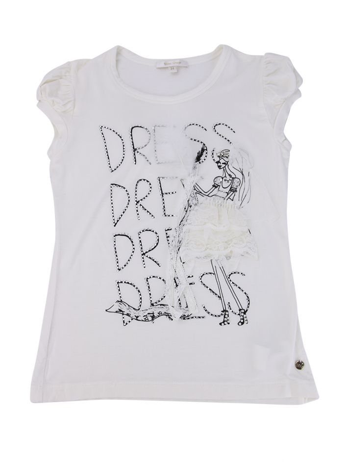 Blusa Miss Grant Off-White Estampada Infantil
