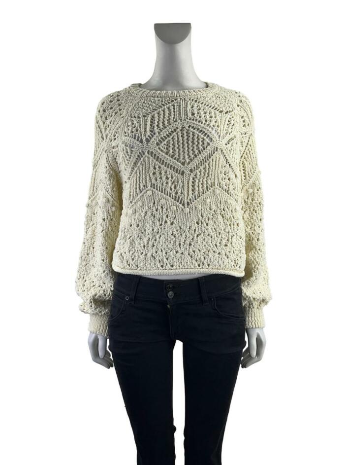 Blusa Zara Crochet Off-White Original - AFFE57
