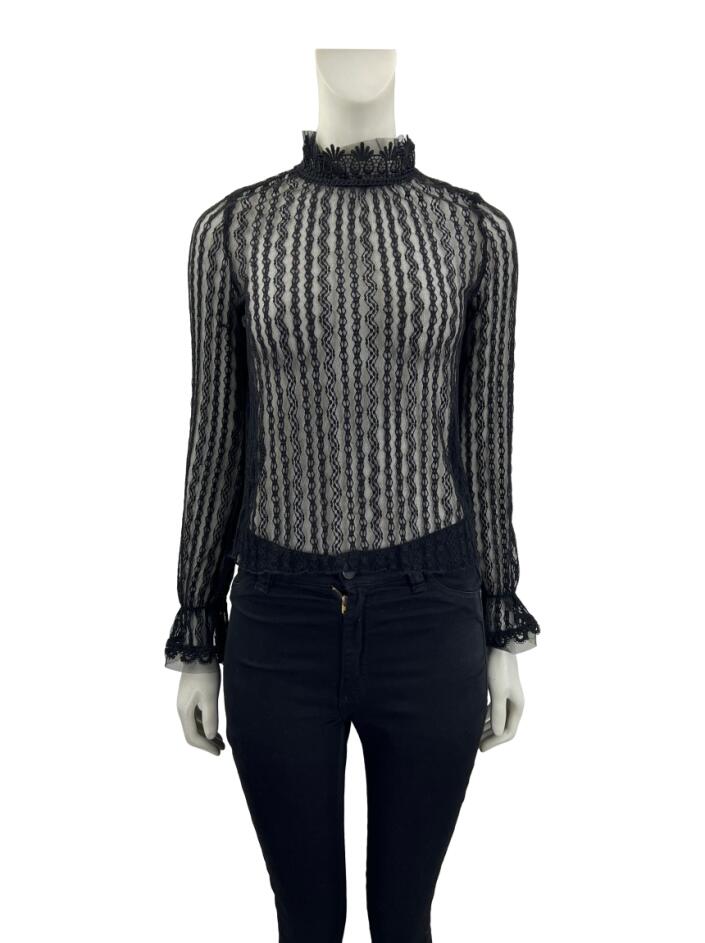 BLUSA DE RENDA PRETA ZARA - P