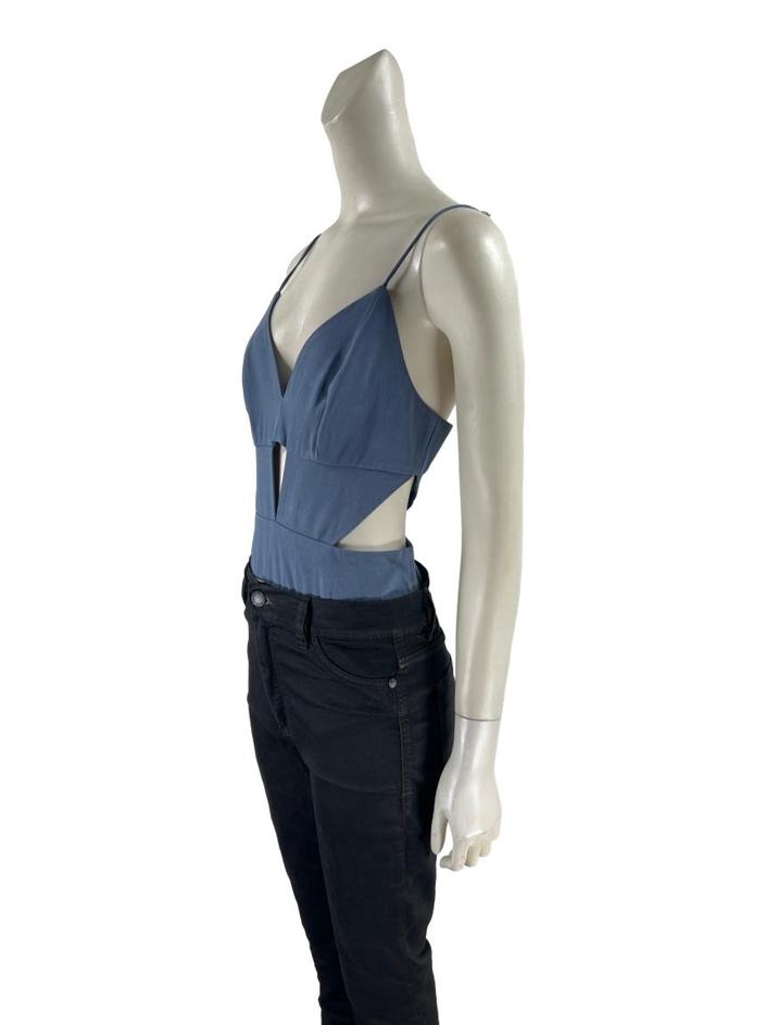 Bdy Rosa Body Rosa Chá Recortes Azul - DBUL109 Original | Etiqueta Única