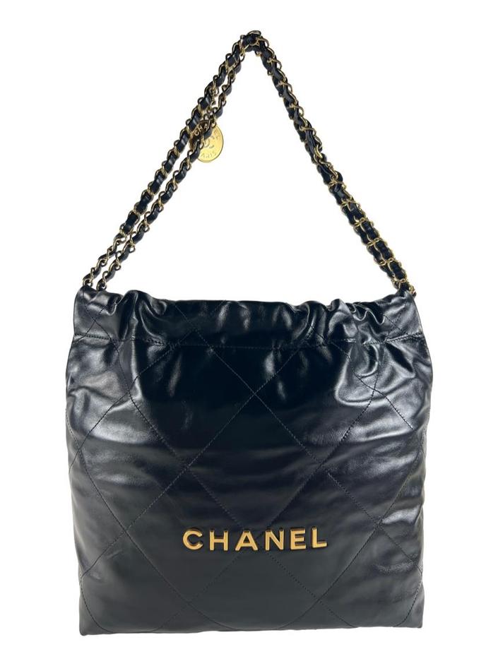 Bolsa Bucket Chanel 22 Shiny Preta - CBZP737 Original | Etiqueta Única