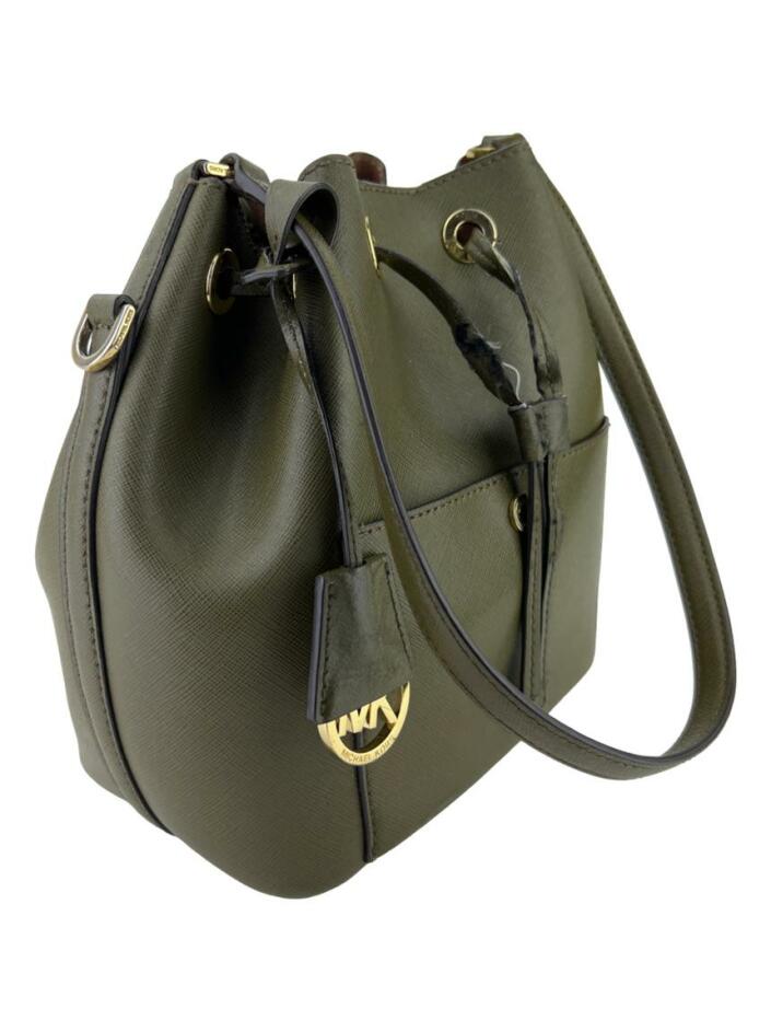 バッグ 126710 Bolsa Bucket Michael Kors Greenwich Couro Verde - ZZ1047 Original