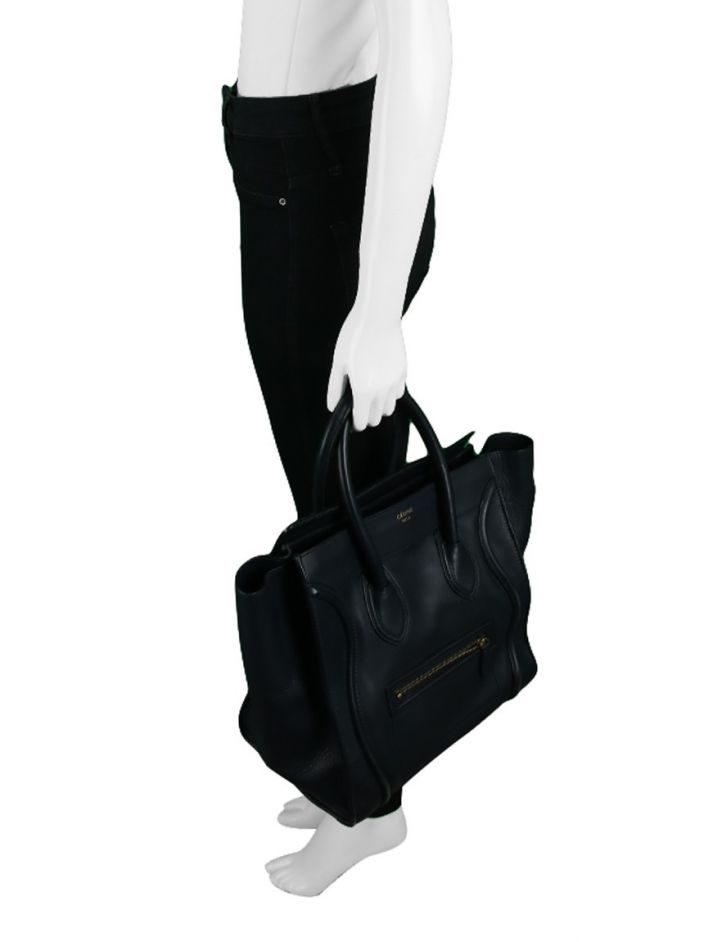 Bolsa Celine Mini Luggage Smooth Calfskin Azul Marinho - CHQ438