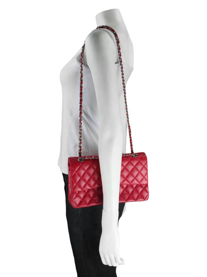 Bolsa Chanel Double Flap Cereja - CQP107 Original | Etiqueta Única Bolsa Chanel Double Flap Cereja - CQP107 Original | Etiqueta Única