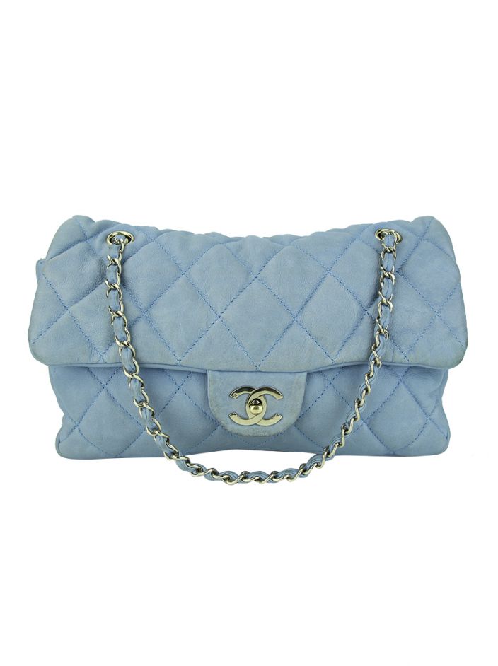 【オールド】シャネル bolsa-chanel-flap-vintage-azul