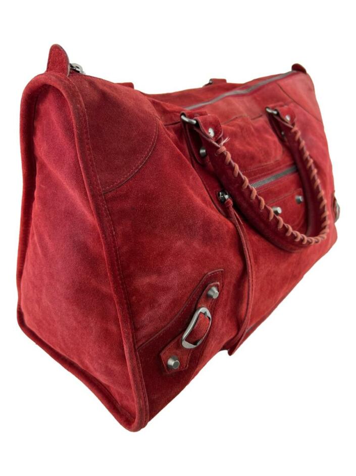 Bolsa com Alça Balenciaga Baby Daim Camurça Vermelha - RLM25