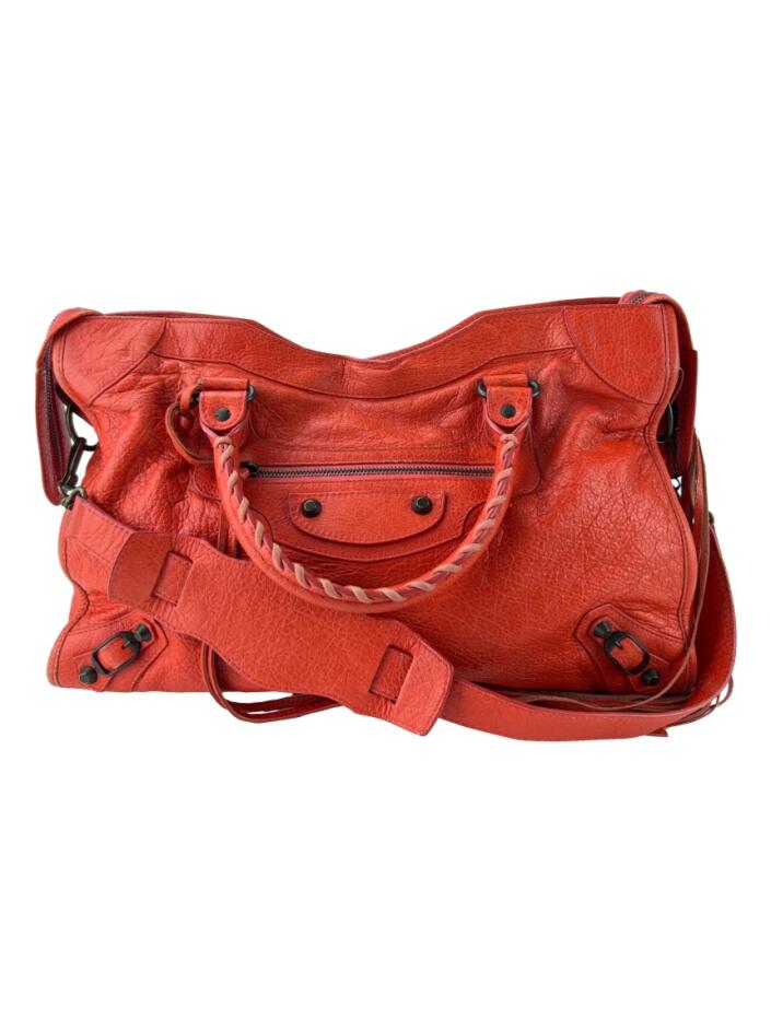 Bolsa com Alça Balenciaga City Agneau Classic Vermelha - FMH17