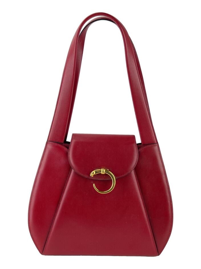 Bolsa com Al a Cartier Couro Vermelho Vintage Original BHHP1