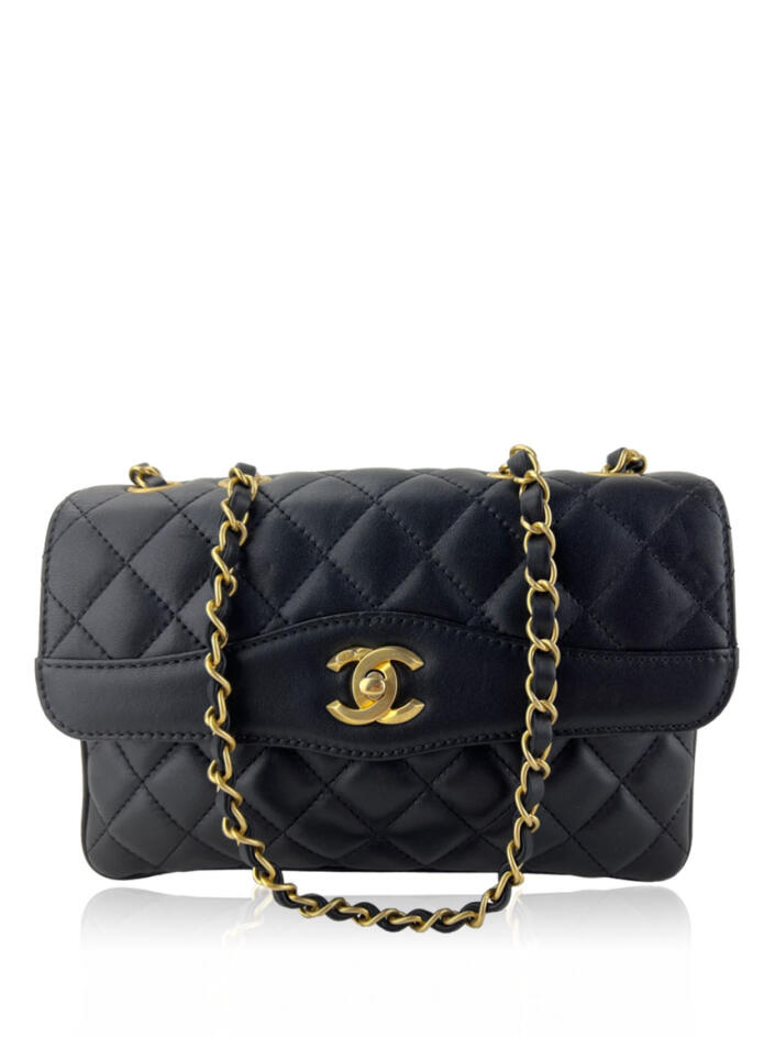 Bolsa com Alça Chanel Coco Vintage Flap Preta Original - ADWW5 | Etiqueta  Única