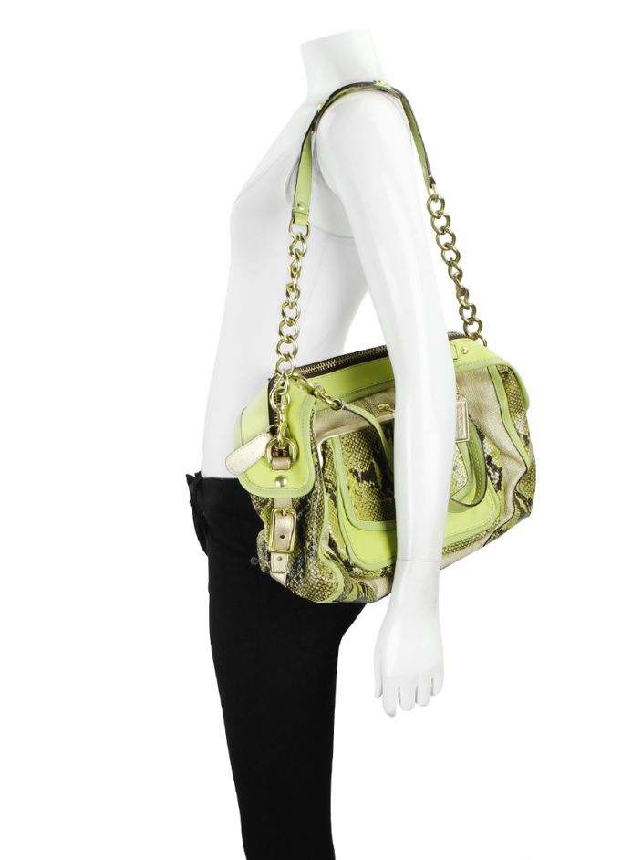 Bolsa Coach Embossed Python Verde - SMN19 Original | Etiqueta Única