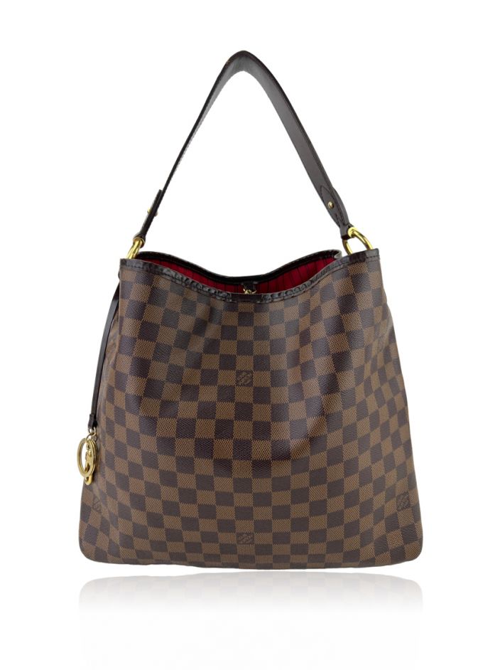 LOUIS VUITTON Delightful MM Damier Ebene Hobo Bag Brown