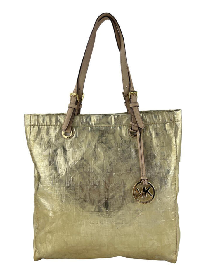 Bolsa com Alça Michael Kors Jet Set West Dourada Original - ZZ817