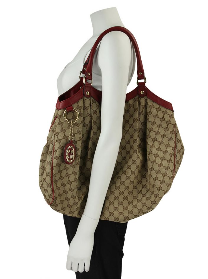 Bolsa Gucci Original Sukey GG Canvas Medium Hobo Monograma Feminina