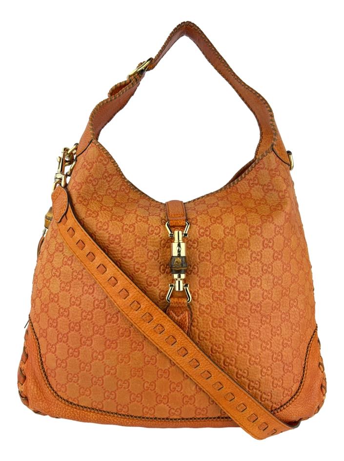 バッグ GUCCI Bolsa Hobo Gucci New Jackie Guccissima Laranja - CLQI4 Original