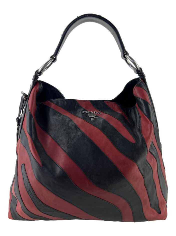 Bolsa Hobo Prada Glace Calf Zebra Bicolor - CDGD8 Original