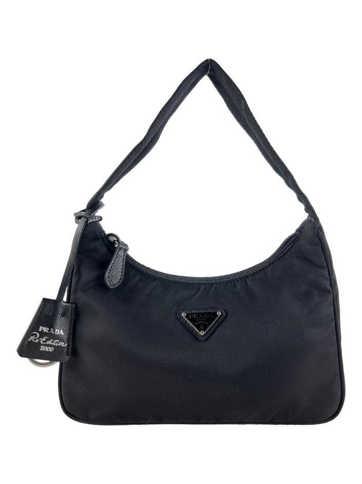 Bolsa Hobo Prada Re-Edition 2000 Nylon Preta - DEHK2 Original