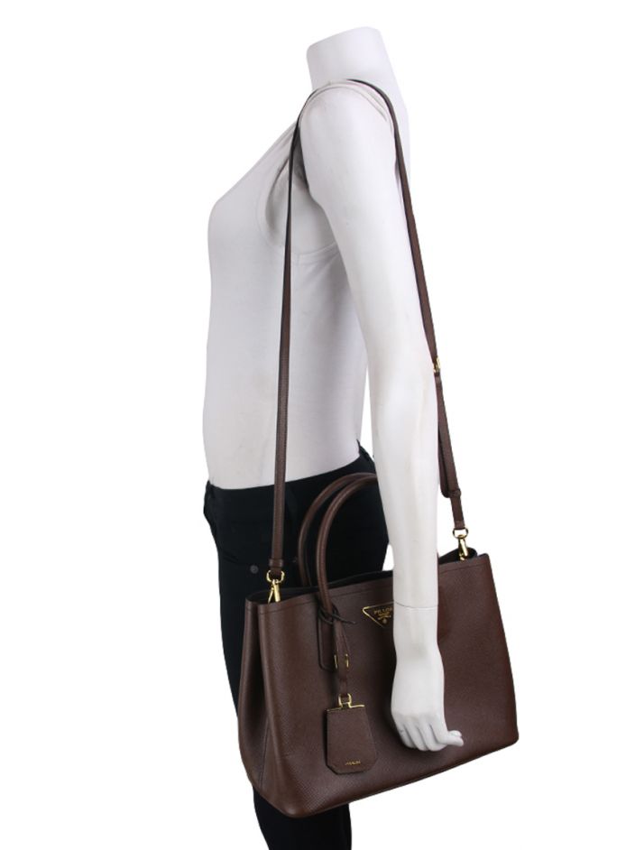 PRADA 2ウェイ バッグ Bolsa Prada Double Medium Cacao - FJW68 Original | Etiqueta Única