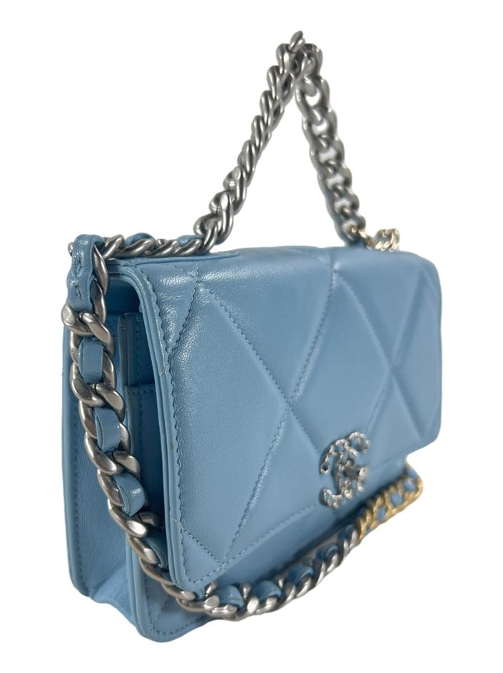 Bolsa Tiracolo Chanel 19 Wallet on Chain Azul - CXKO1 Original