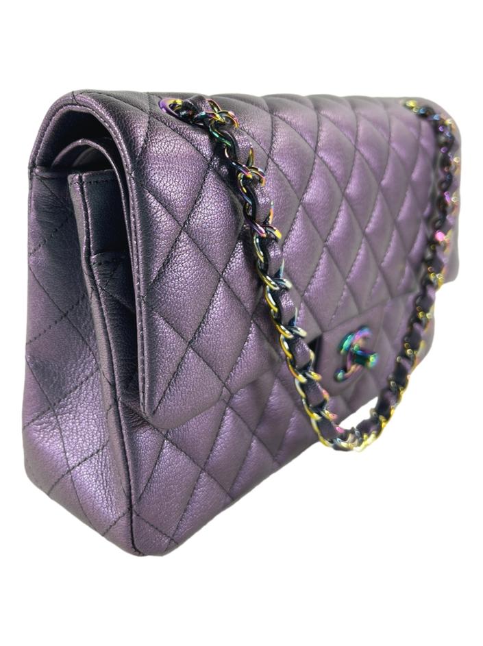 Bolsa Tiracolo Chanel Double Flap Iridescent Roxa - CZDL4 Original