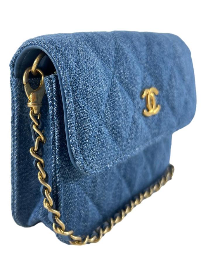 Bolsa Tiracolo Chanel Pearl Crush Denim Azul - CMDV66 Original
