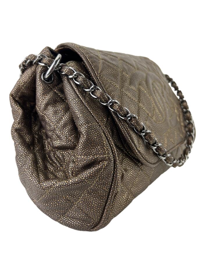 Bolsa Tiracolo Chanel Timeless Accordion Flap Bronze - BZZN2