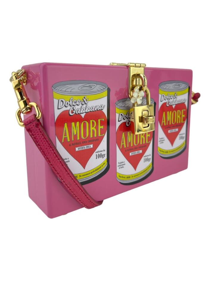 Bolsa Tiracolo Dolce & Gabbana Acrilico Amore Soup Can Rosa