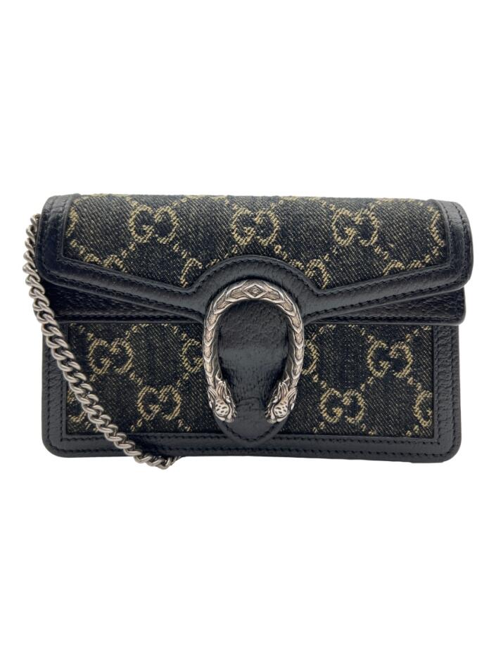 Bolsa Tiracolo Gucci Dionysus Super Mini Denim GG Preto - CIWD1