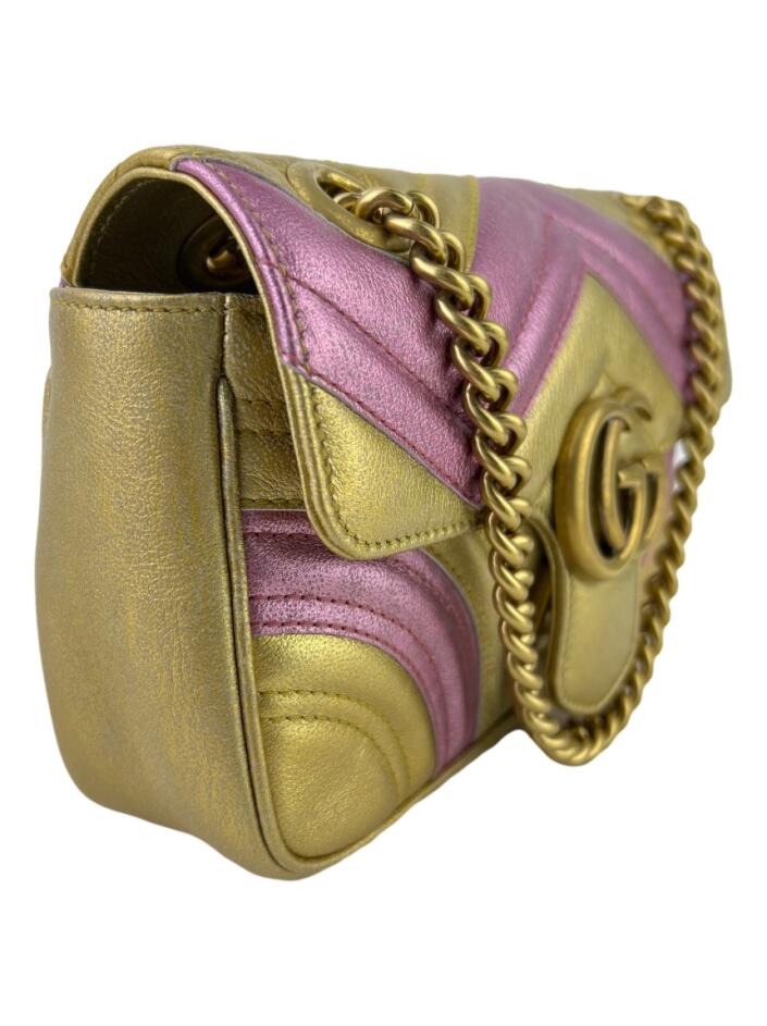 Bolsa Tiracolo Gucci GG Marmont Mini Metálica - QJK3 Original