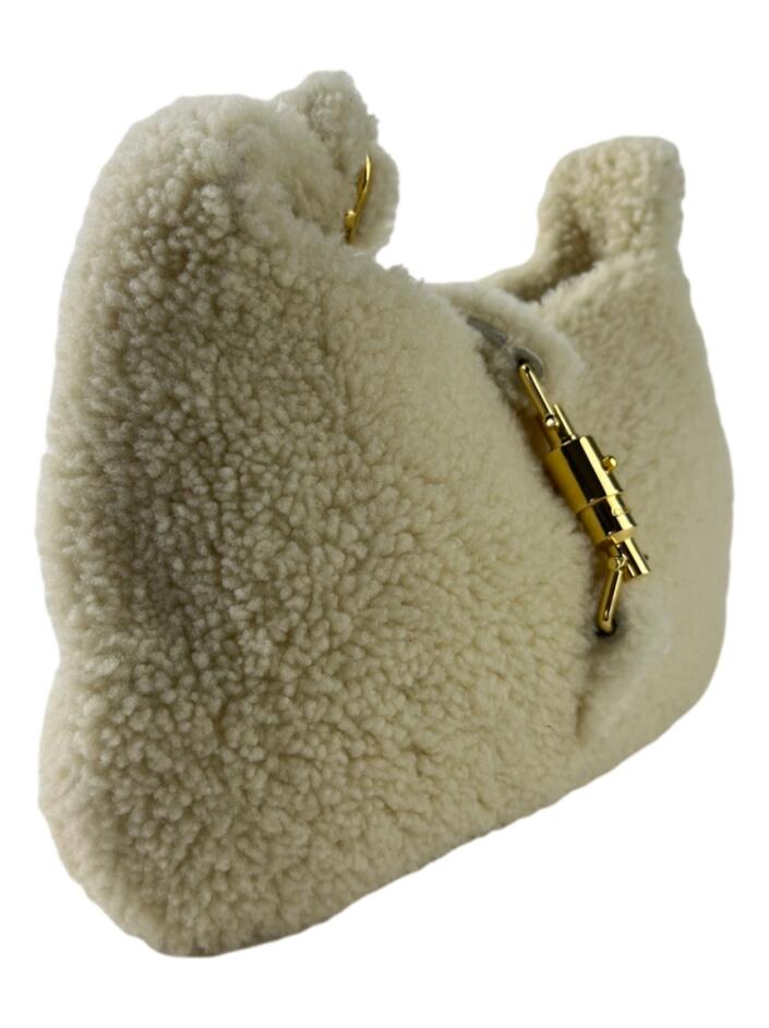 Bolsa Tiracolo Gucci Jackie 1961 Shearling Off White - GHP1031