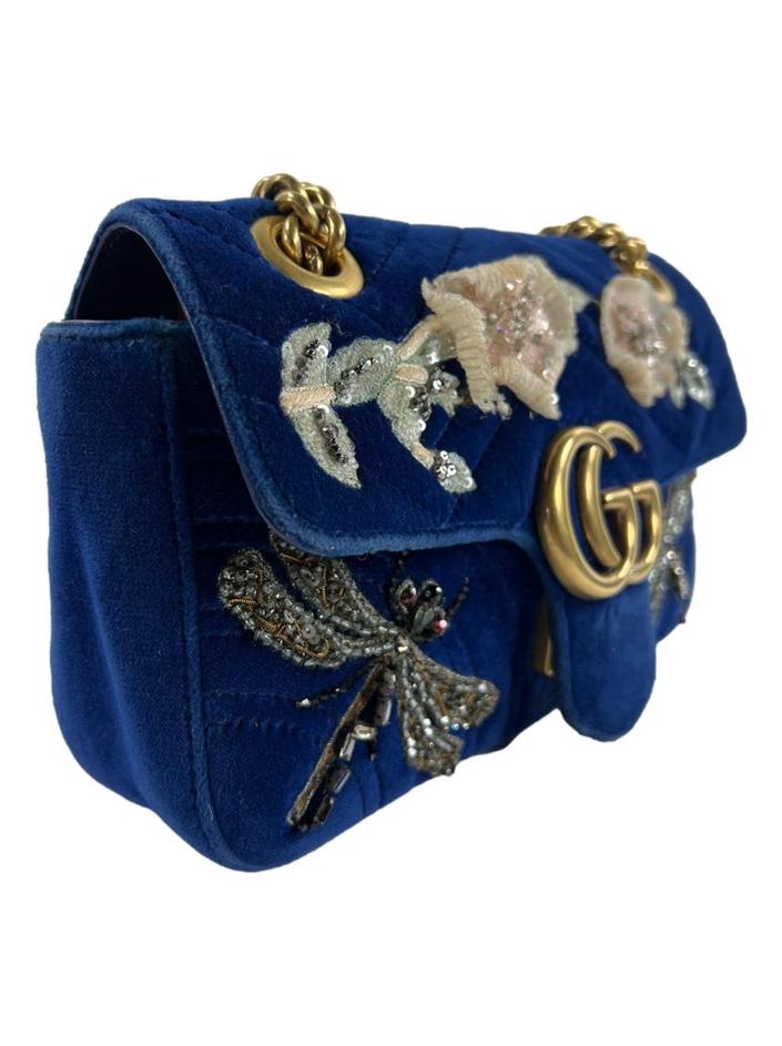 Bolsa Tiracolo Gucci Marmont Bordada Azul - HWW392 Original